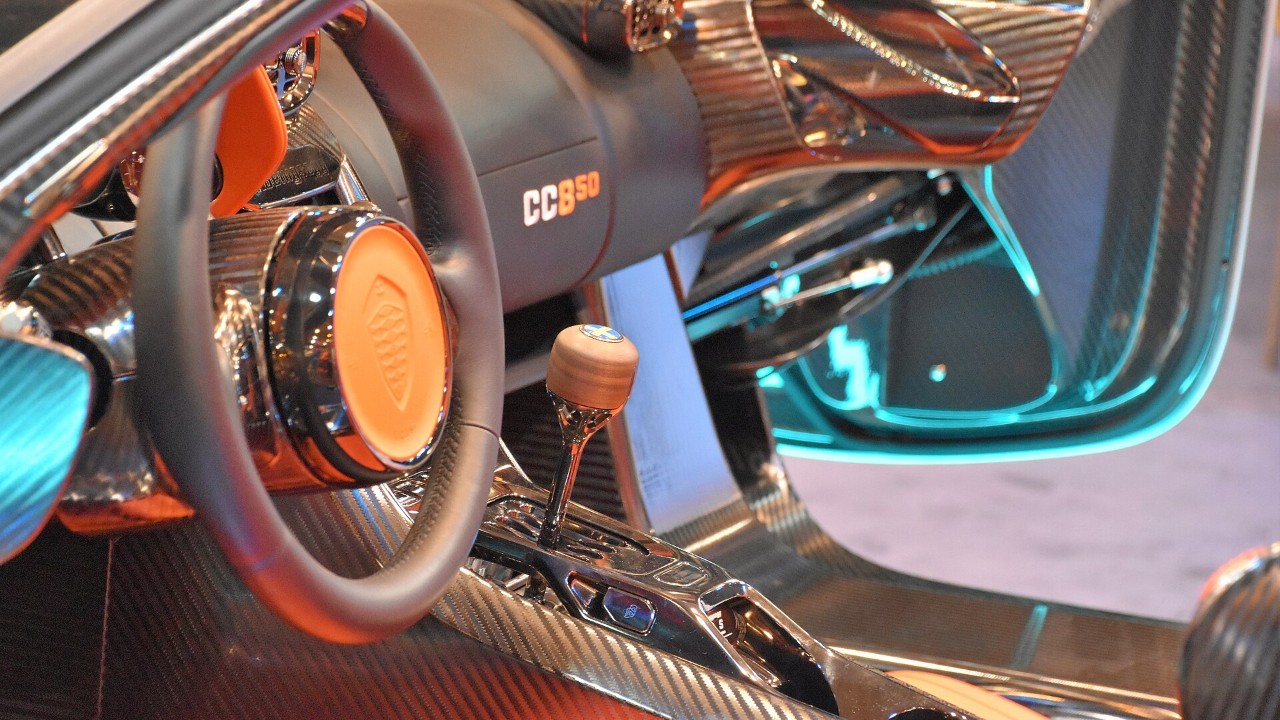 The cabin of a Koenigsegg CC850, the car covered by the Koenigsegg CC850 recall