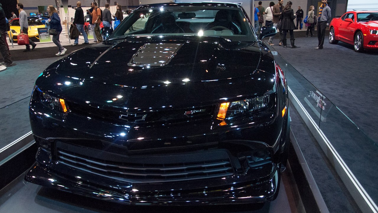 A 2014 Chevrolet Camaro Z/28 on display