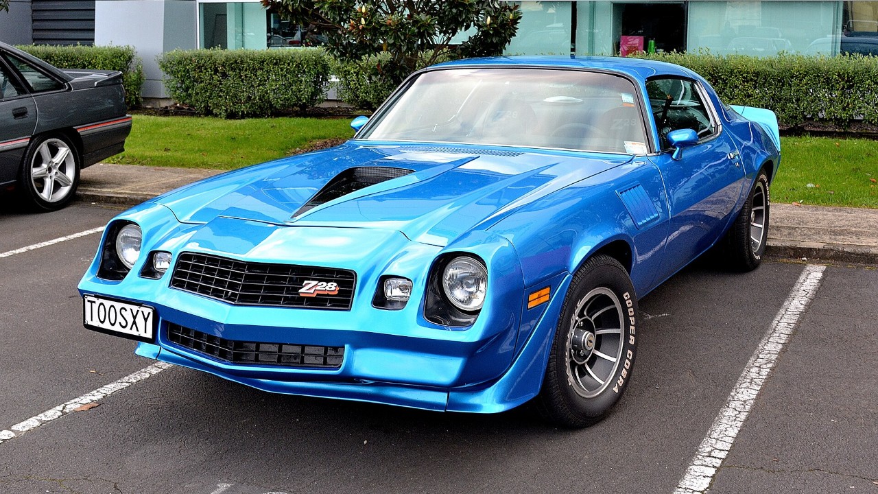 A blue 1978 Chevrolet Camaro Z28