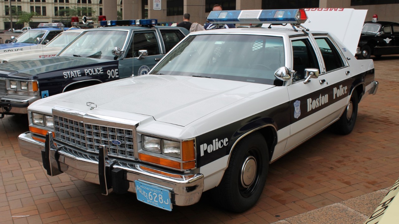 A Boston Police Ford Crown Victoria of the LTD body style