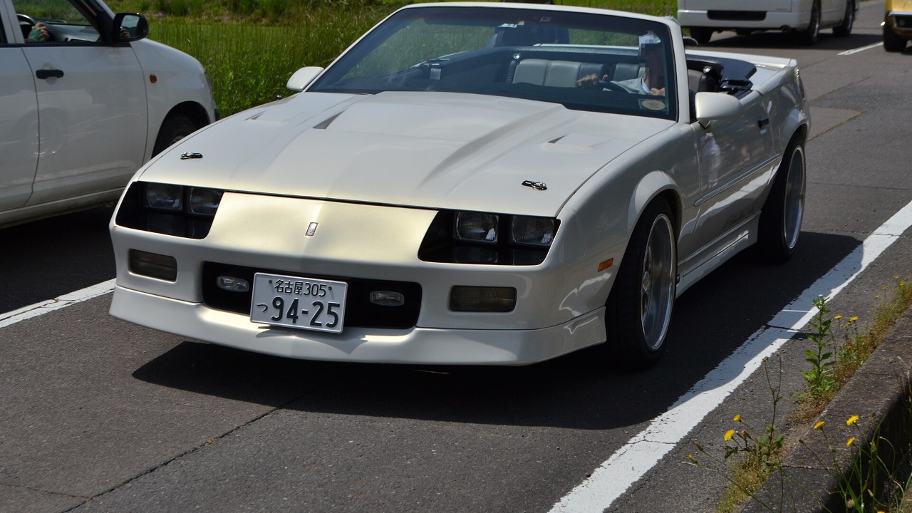 A Chevrolet Camaro IROC-Z convertible
