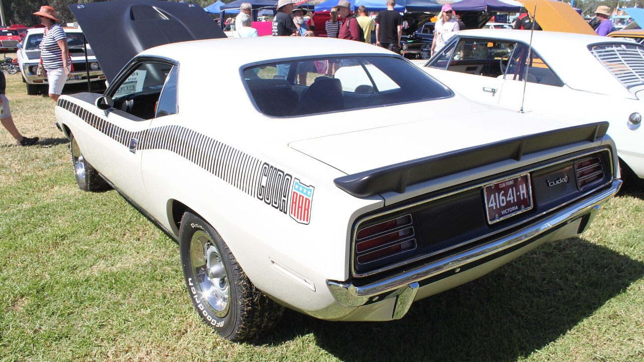 A 1970 Plymouth AAR 'Cuda, built to homologate Plymouth's 1970 Trans-Am racer