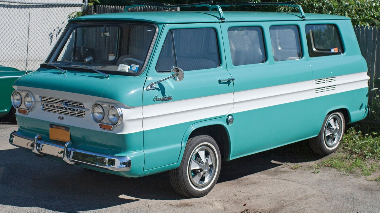 A 1964 Chevrolet Corvair Greenbrier van