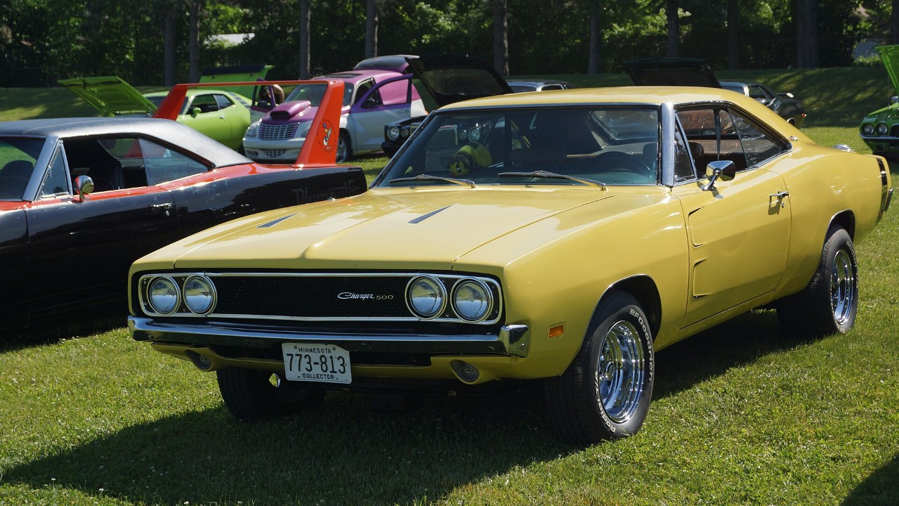 A 1969 Dodge Charger 500, showing the flush grille Dodge used for NASCAR