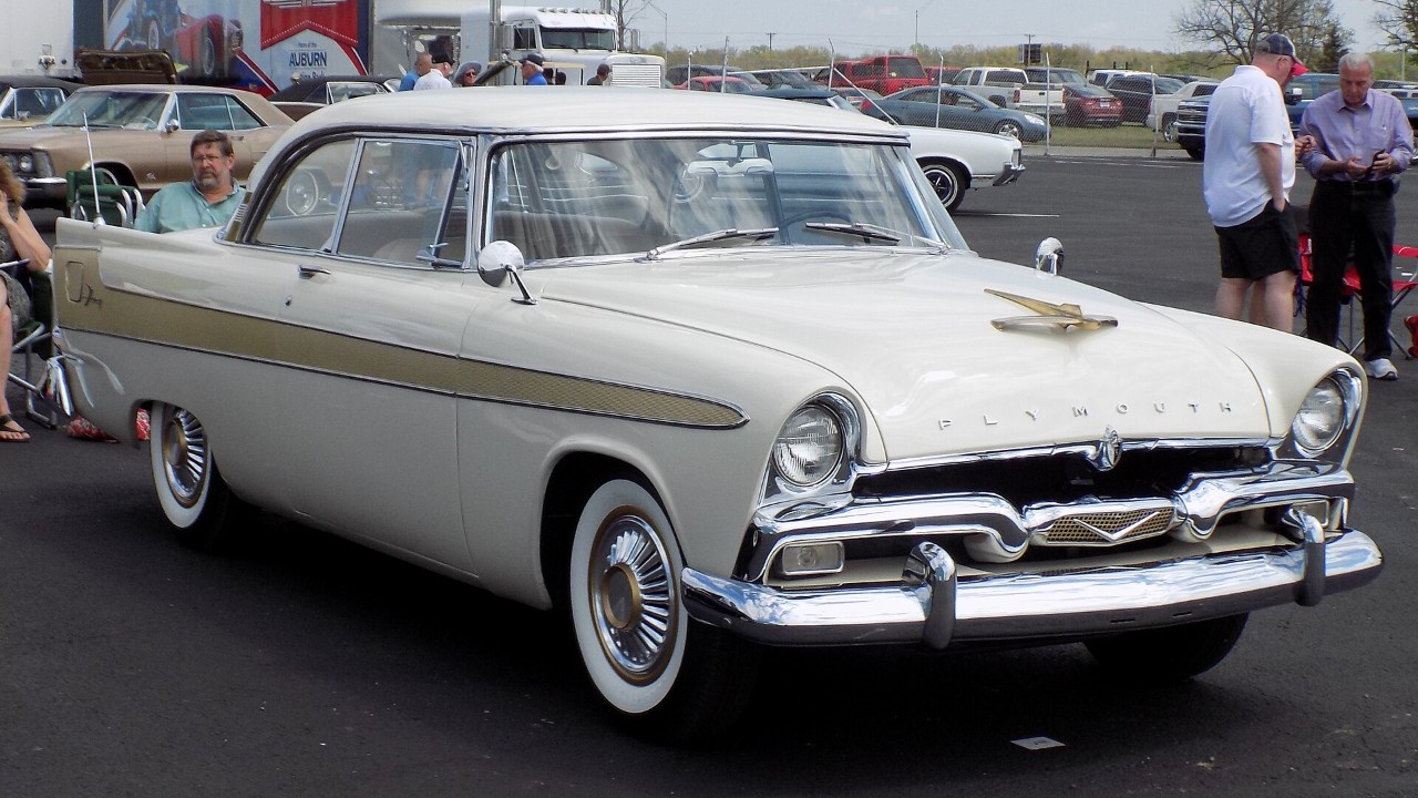 The first Plymouth Fury, a 1956 hardtop with its gold anodized sweepspear