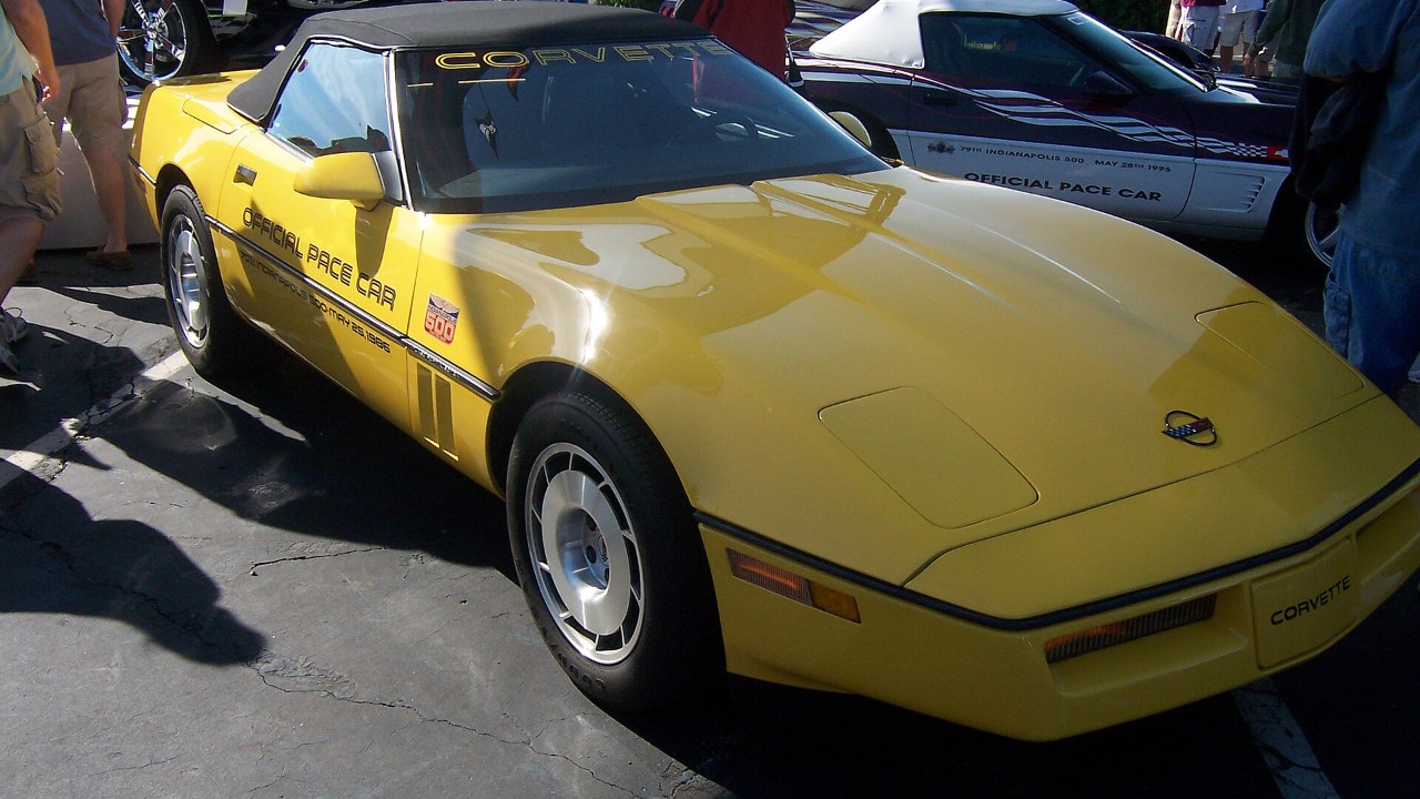 The 1986 Chevrolet Corvette convertible pace car at the Indianapolis 500