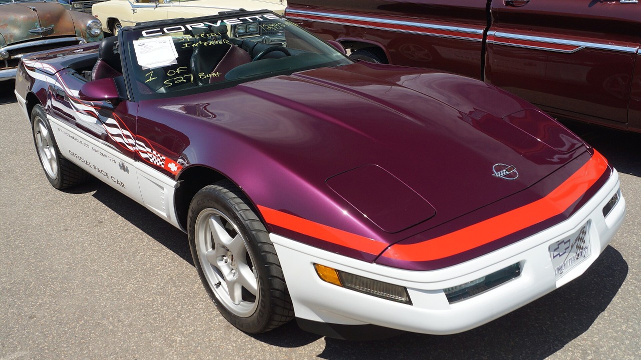 A 1995 Chevrolet Corvette Indy 500 pace car replica