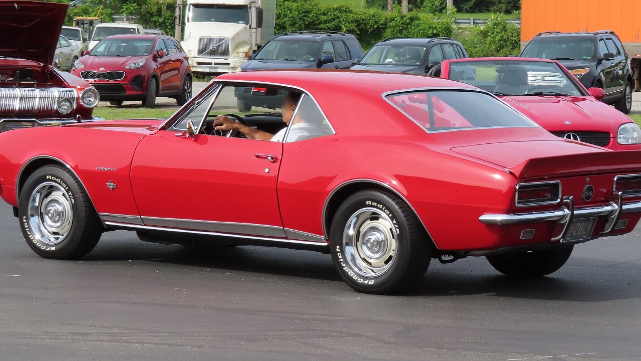 A red 1967 Chevrolet Camaro SS, the model Dana Chevrolet fitted with 427s (not a Dana car)