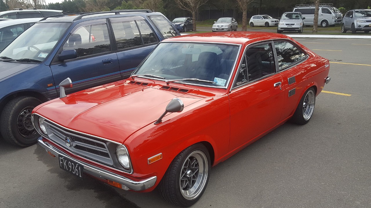 A 1972 Datsun 1200 coupe