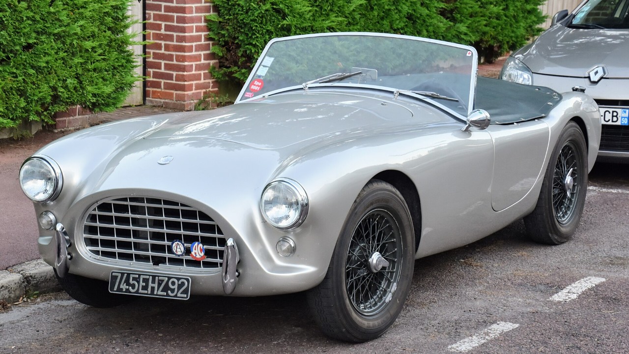 An AC Ace roadster; AC Ace engines began with the AC (Weller) six