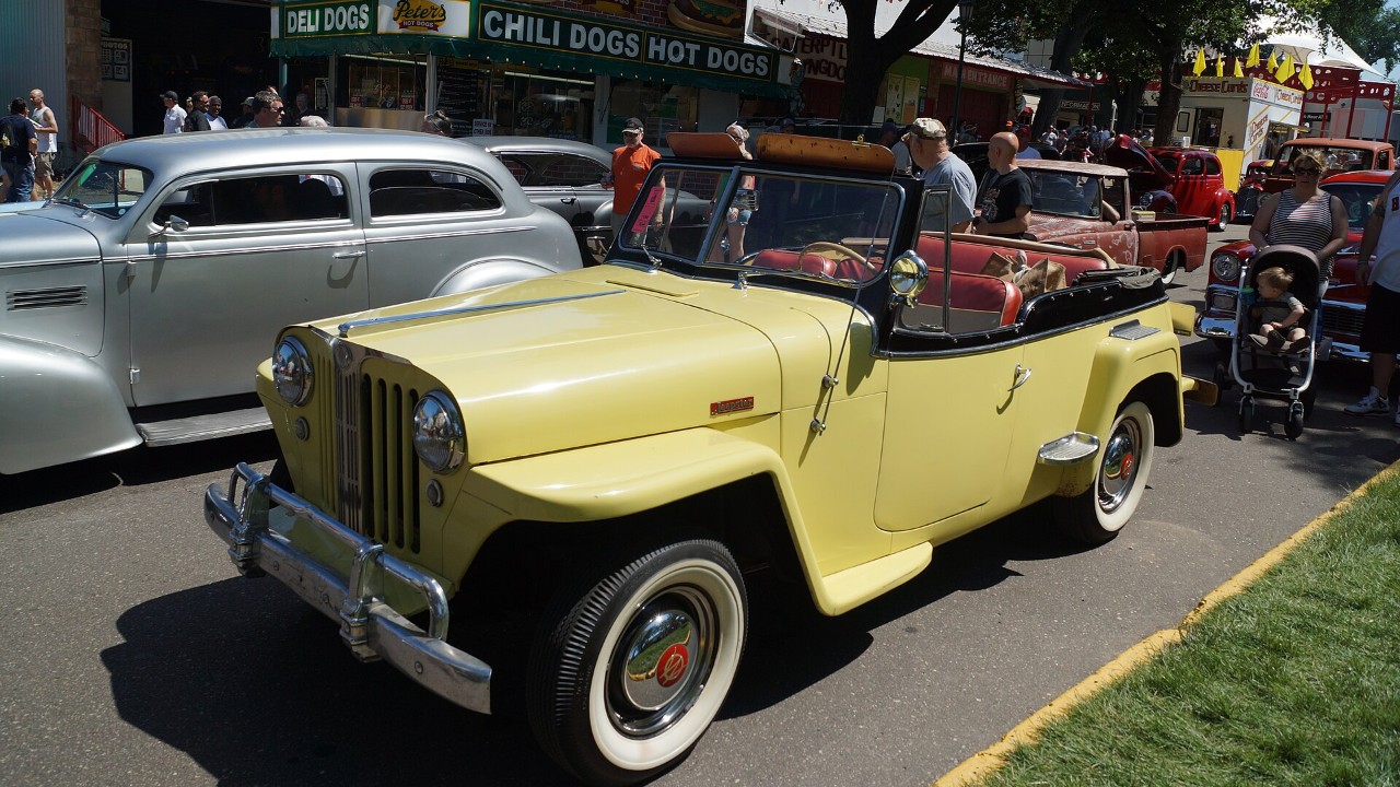A 1949 Willys Jeepster phaeton