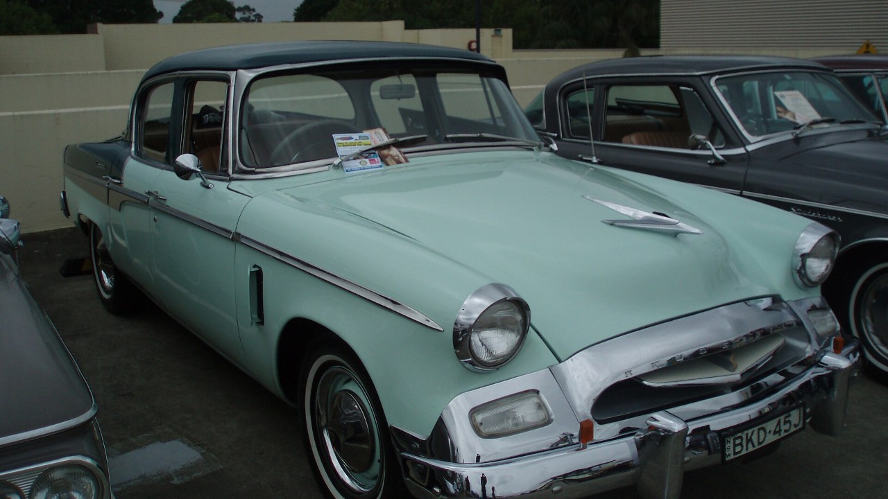 A 1955 Studebaker Commander sedan