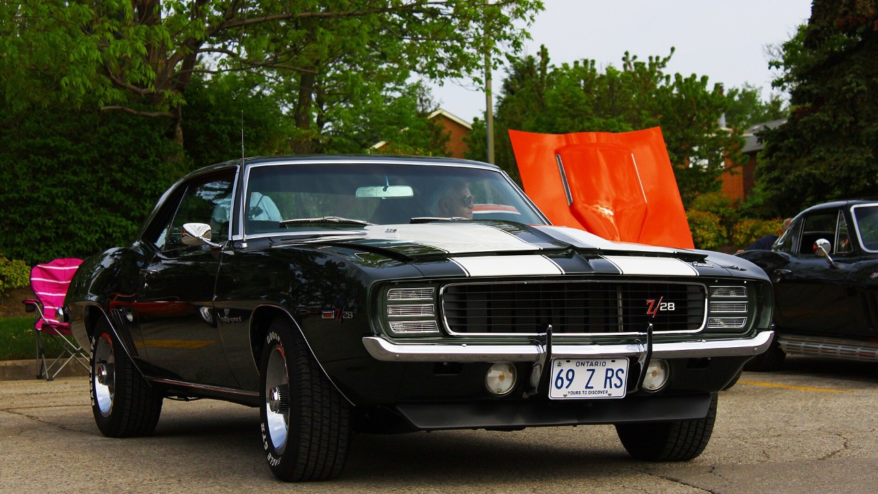 A black 1969 Chevrolet Camaro Z/28