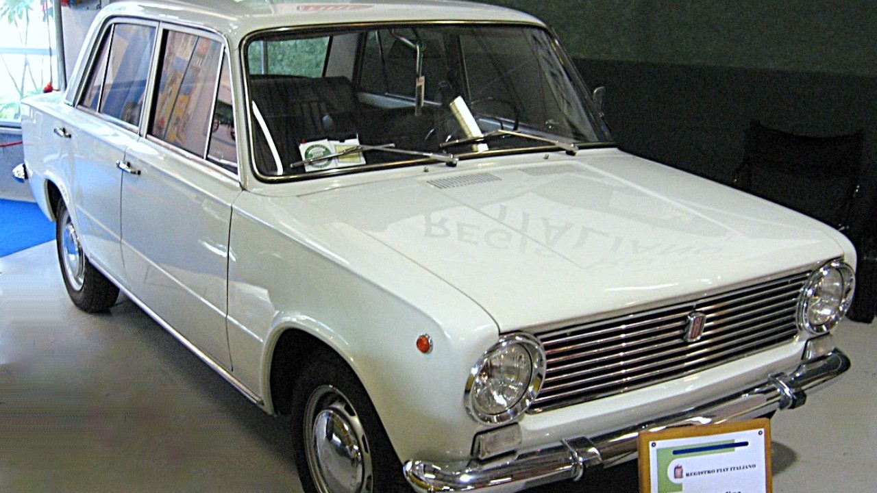 A first-series Fiat 124 sedan