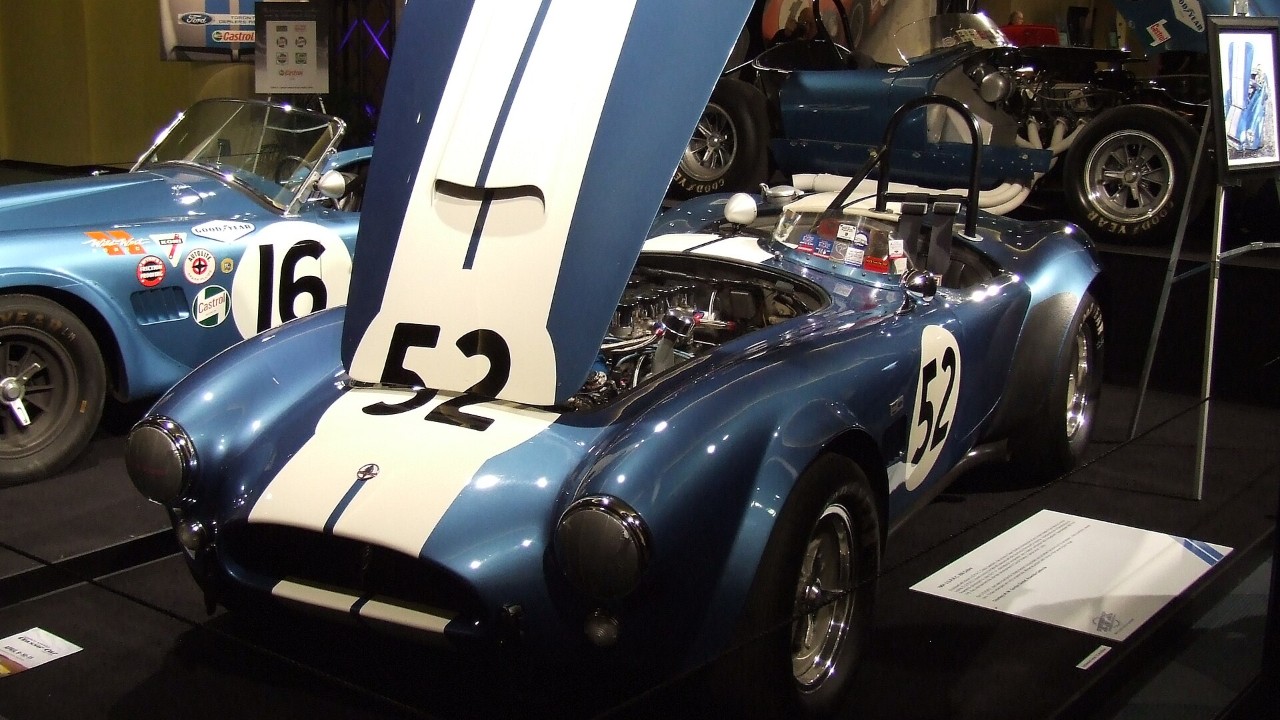 A Shelby AC Cobra 289 roadster in USRRC racing trim