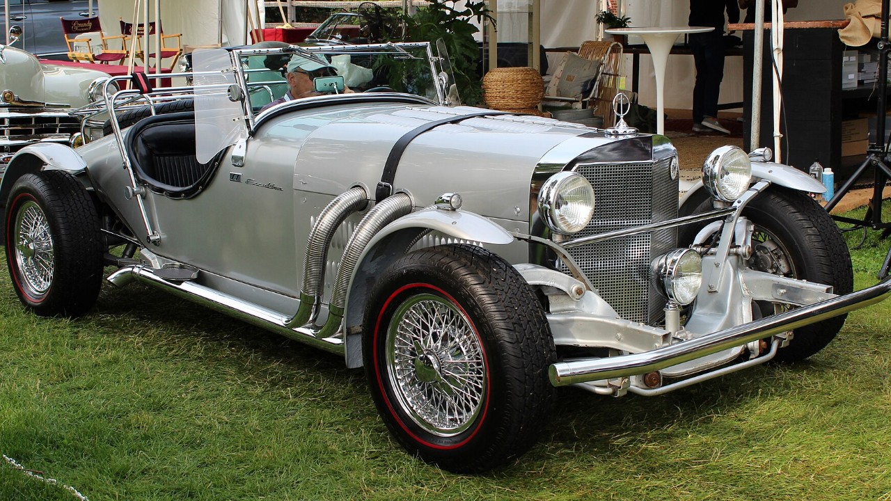 A 1965 Excalibur SSK roadster designed by Brooks Stevens