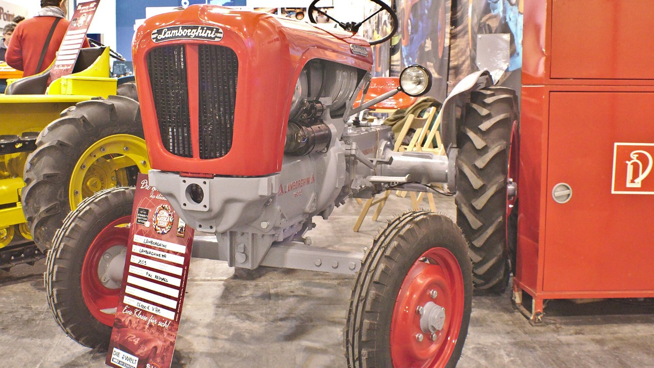 A vintage Lamborghini tractor, from the line of Ferruccio Lamborghini tractors that came before his cars