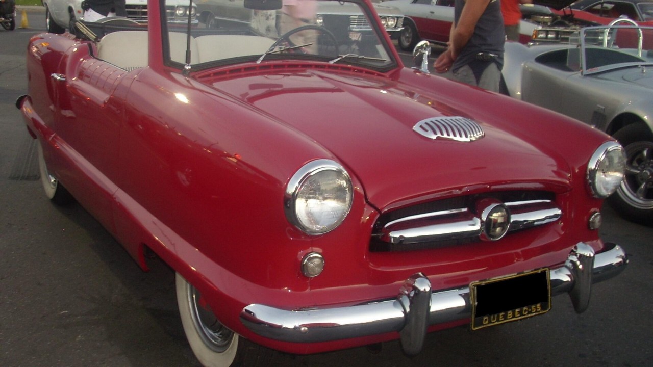 A 1955 Nash Metropolitan convertible