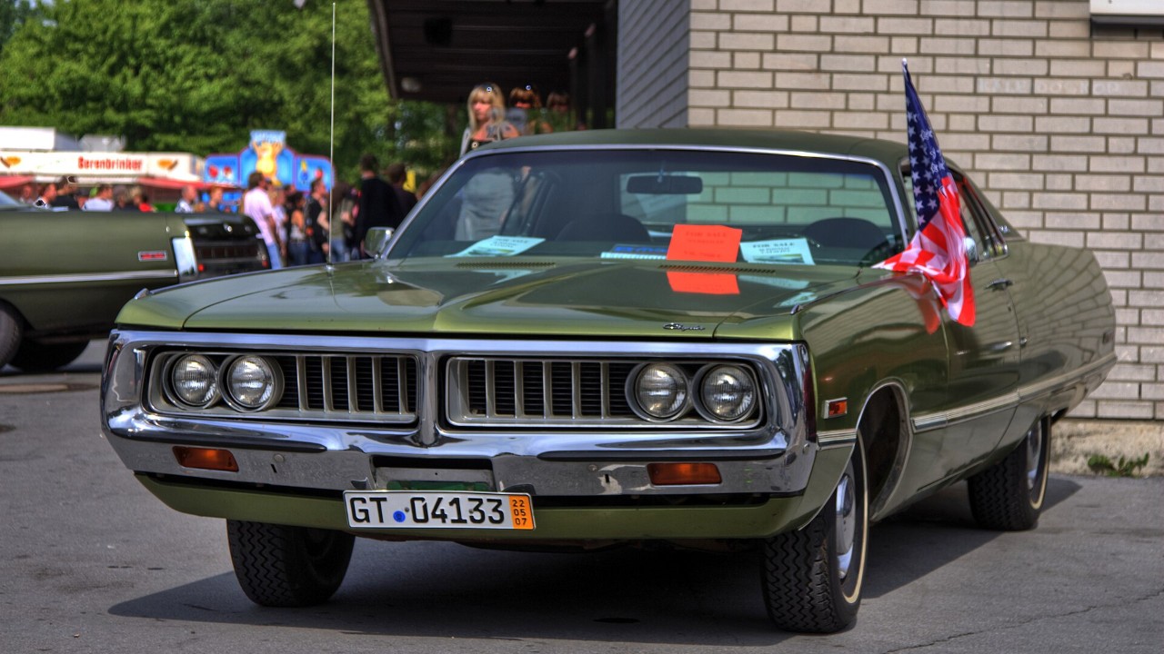 Harry Truman’s last car, a 1972 Chrysler Newport, wore plate 5745 for V-E Day and shows under 19,000 miles