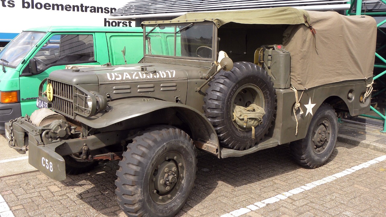Dodge built 59,114 WC-52 three-quarter-ton trucks for World War II, each with a 77-hp T214 six
