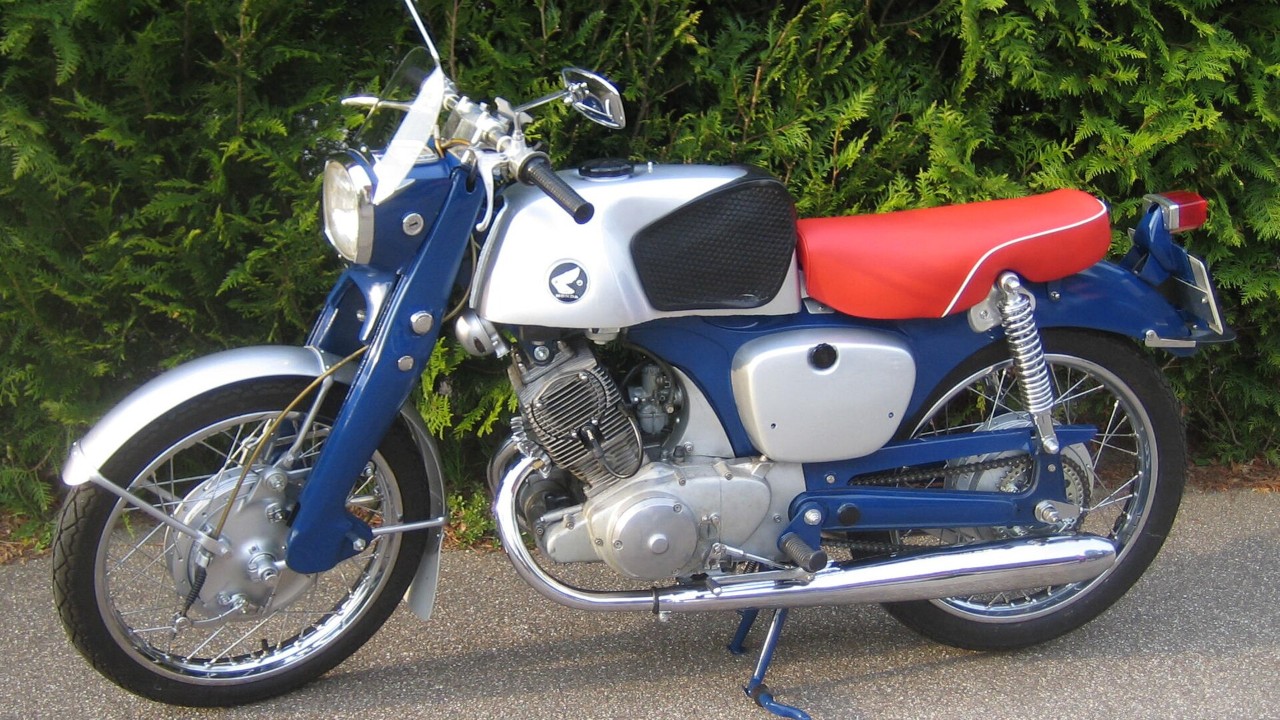 A 1961 Honda Benly CB92, the first of the Honda CB motorcycles