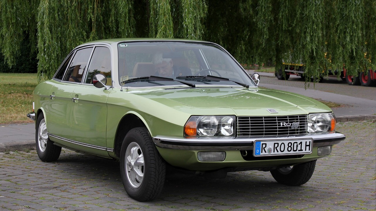 A green 1976 NSU Ro 80