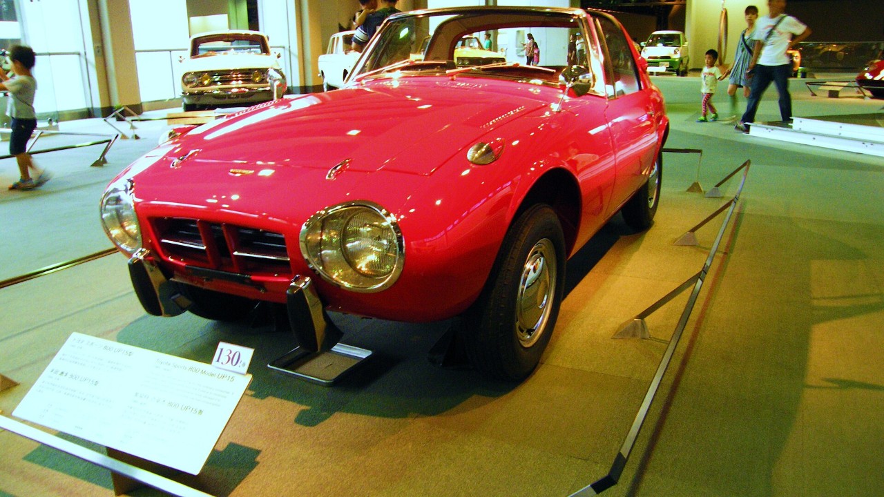 A red 1965 Toyota Sports 800