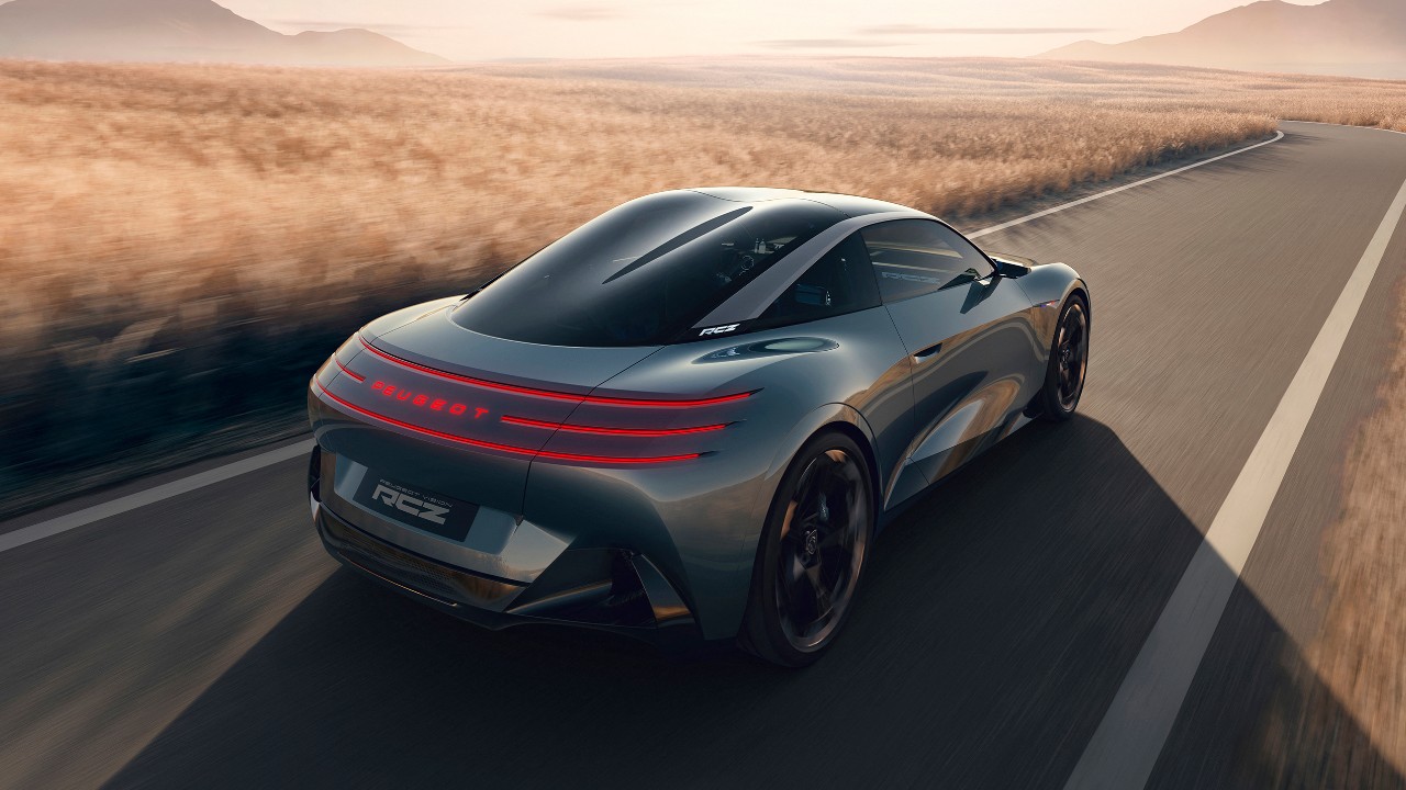 The Peugeot RCZ Vision from the rear three-quarter