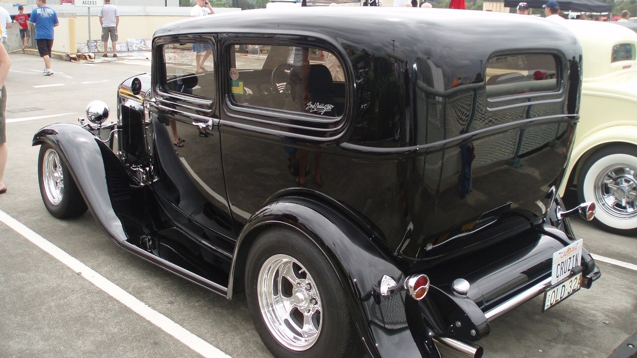 A 1932 Ford Tudor sedan hot rod