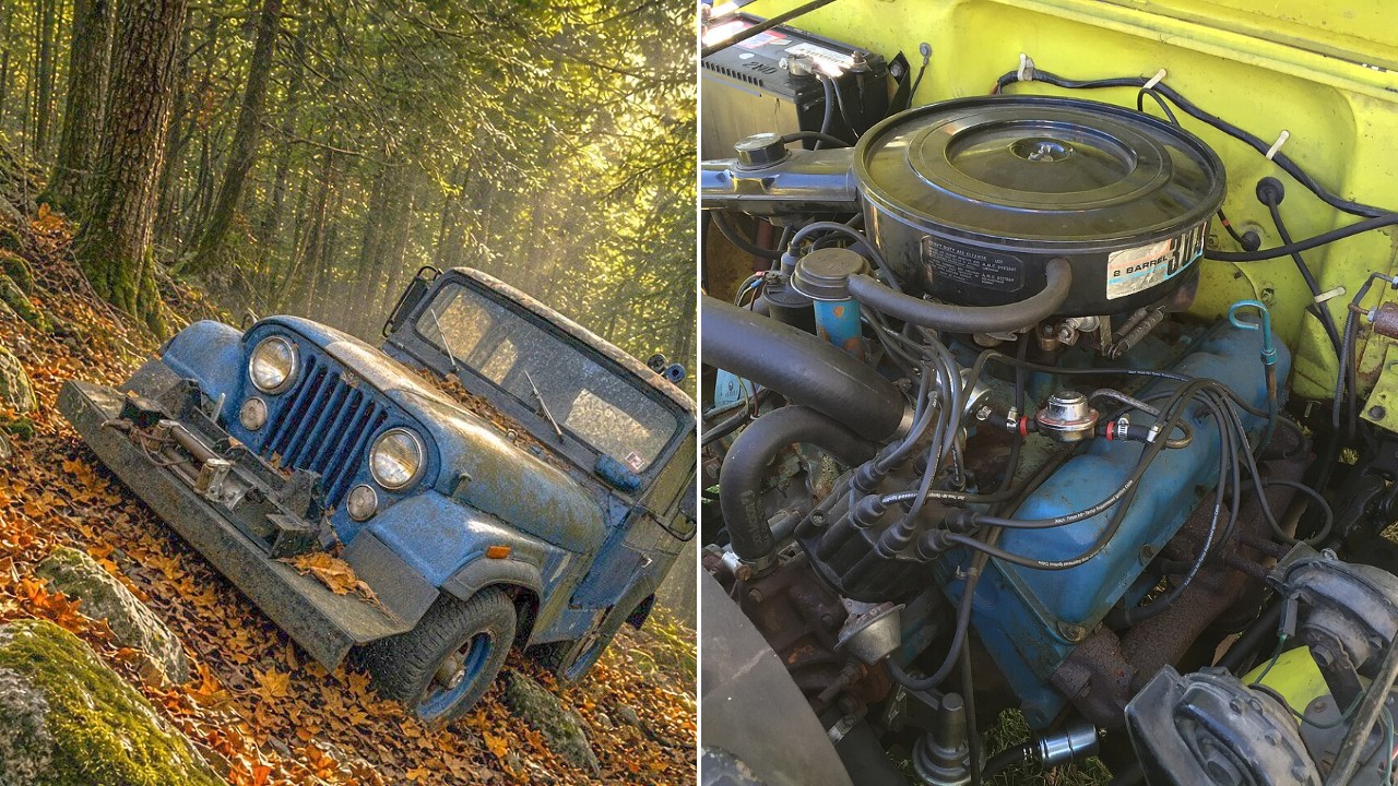 Man Winches An Old V8 Jeep Off A Steep Mountainside Before A Scrap Buyer Gets It Then Gets It Running On A Temporary Fuel Line