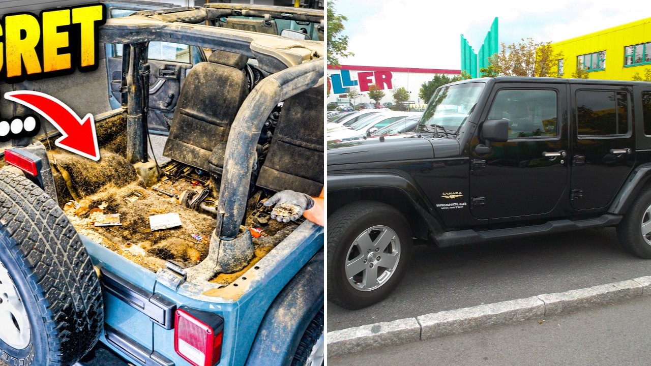 Detailer Takes On A 2015 Jeep Wrangler Whose Interior Hadn’t Been Cleaned In 8 Years And 184,000 Km, Finds A Mouse Nest, Then Spends 18 Hours On It